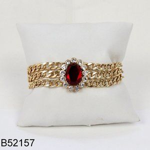 Bijou Drive gold bracelet with red/crystal stones